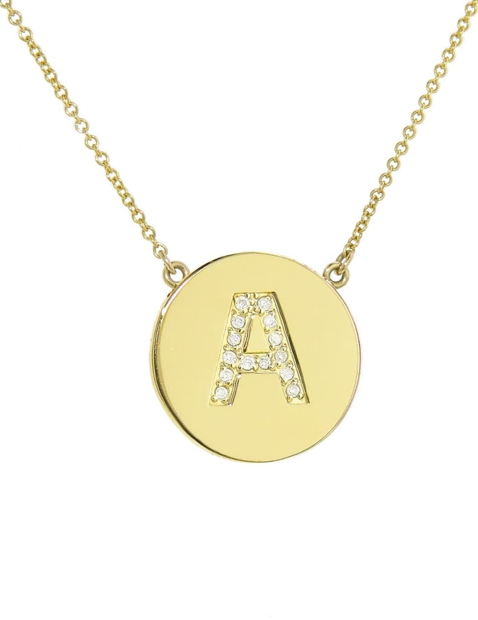 Jennifer Meyer Diamond Letter Pendant Necklace