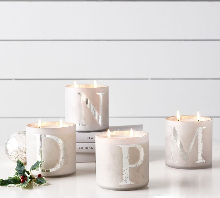Alphabet Scented Candles in Frosted Pine