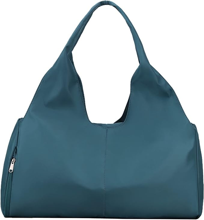 forestfish Duffel Bag Gym Tote ($20, originally $24)
At first glance, you might not even realize this is a gym bag. The sleek tote design hides a side compartment for shoes or wet items, and it's cute enough to use outside the gym, too.
Pros: Stylish, compact design; includes separate side compartment for shoes or wet items
Cons: Smaller size may not work for those who pack bulkier gear
Material: Not specified (but designed for gym/wet items)
Dimensions: 18.9" x 7.9" x 10.6"
Colorways: Four
Who It's Best For: People who want a compact, chic bag that doubles as an everyday tote
Extras: Unique design with four outer pockets for organization
What Reviewers Say: "I love how stylish this bag is. I love the size of it, I wanted something where my barbell pad was going to fit and it fits perfectly in this bag."
