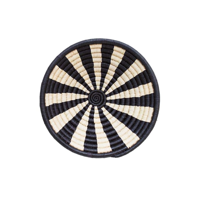 A Mini Basket: Indego Africa Handmade Mini 8x2 Stripes Raffia Plateau Woven Basket