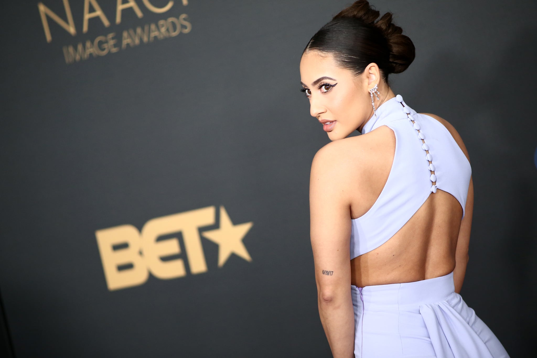 PASADENA, CALIFORNIA - 22 DE FEBRERO: Francia Raisa asiste a los 51st NAACP Image Awards, presentados por BET, en el Auditorio Cívico de Pasadena el 22 de febrero de 2020 en Pasadena, California.  (Foto de Tommaso Boddi/FilmMagic)