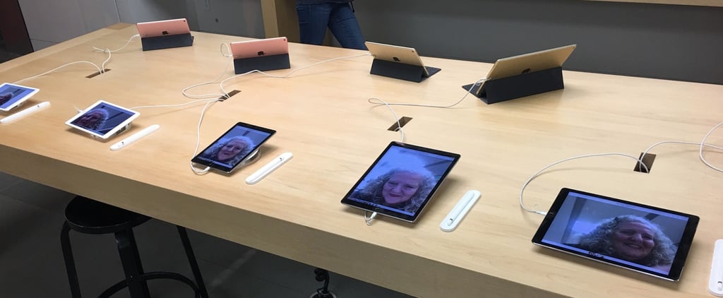 Mom Changes Apple Store Backgrounds to Funny Selfies
