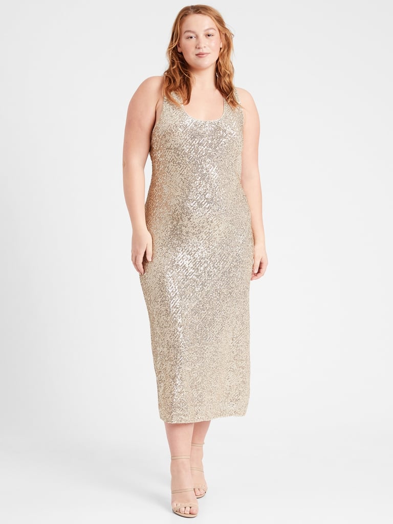 Banana Republic Sequin Bias-Cut Slip Dress