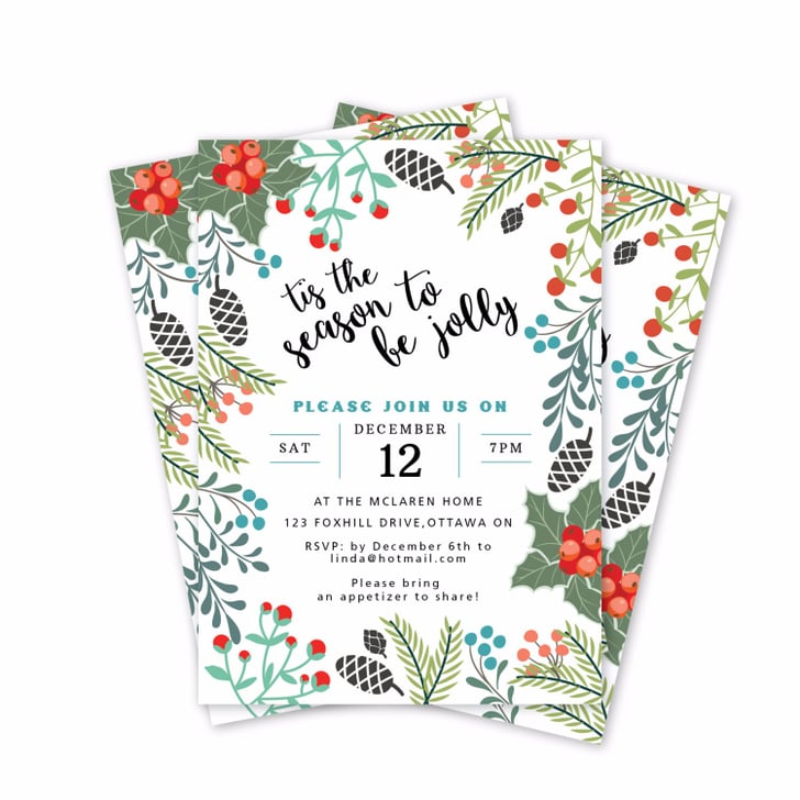 photo about Printable Christmas Invitations named Printable Getaway Social gathering Invites POPSUGAR Sensible Residing