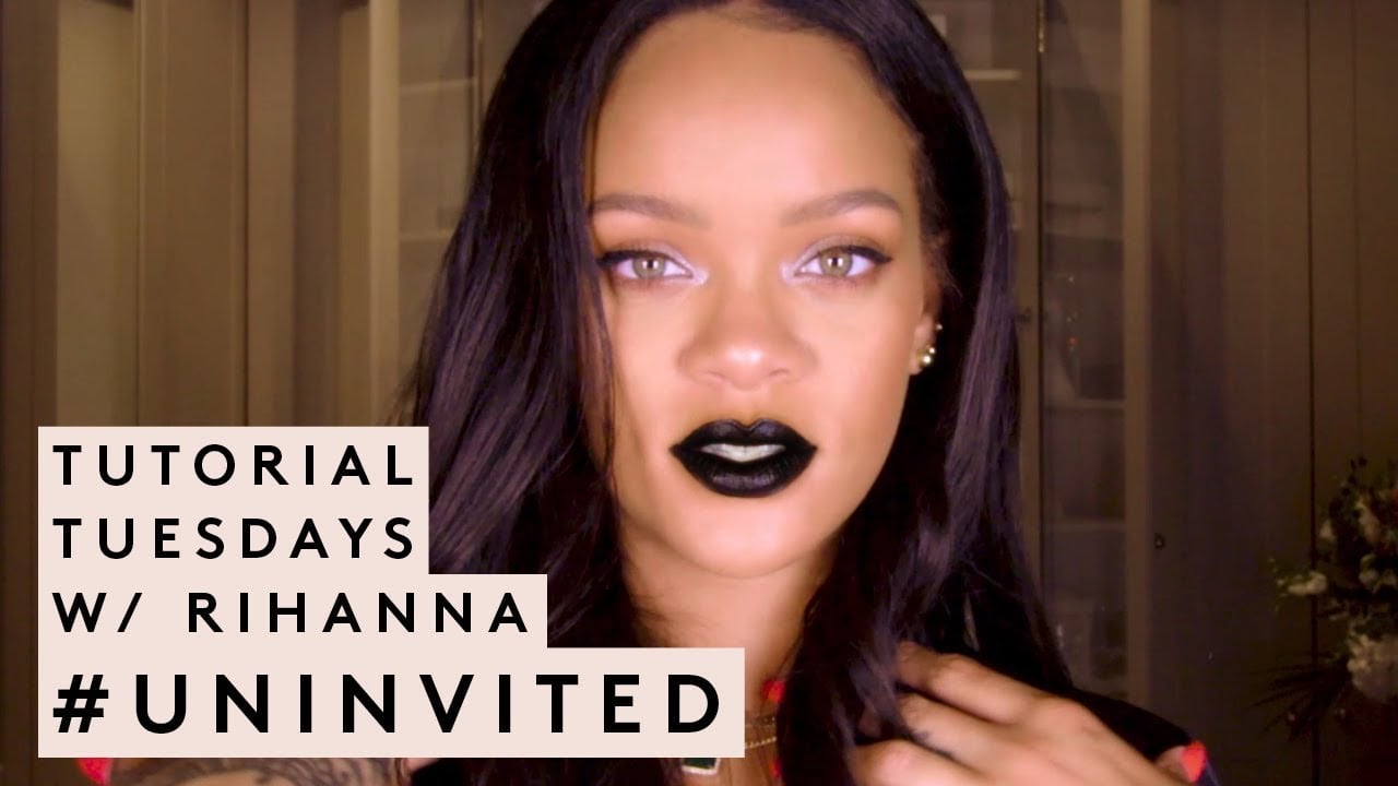 Rihanna Uninvited Black Lipstick Tutorial For Halloween Popsugar Beauty
