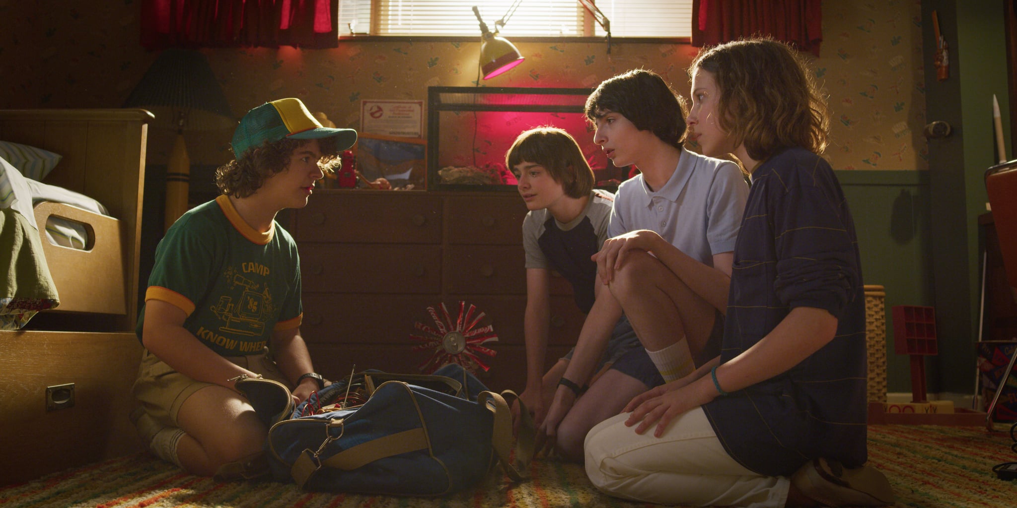 STRANGER THINGS, from left: Gaten Matarazzo, Noah Schnapp, Finn Wolfhard, Millie Bobby Brown, (Season 3, aired July 4, 2019), ph: Netflix / Courtesy Everett Collection