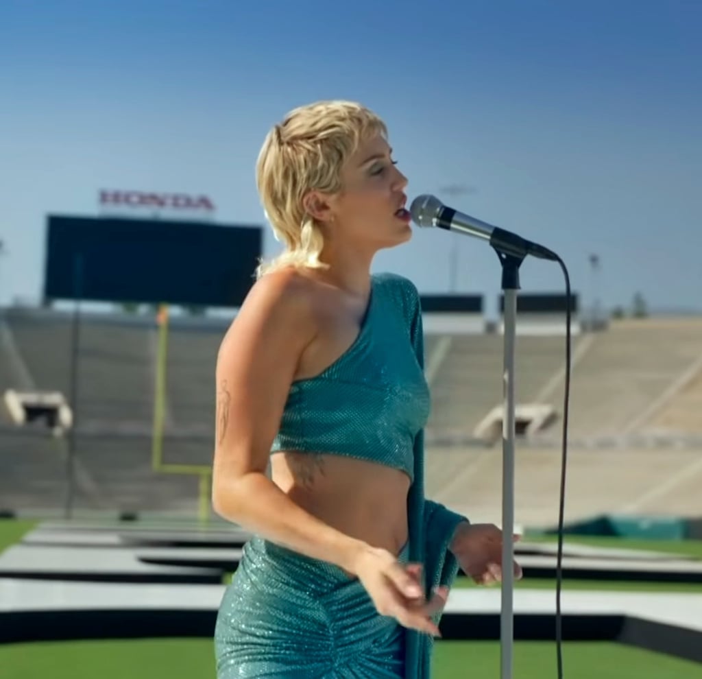 Miley Cyrus's Teal Alexandre Vauthier Dress For Global Goal