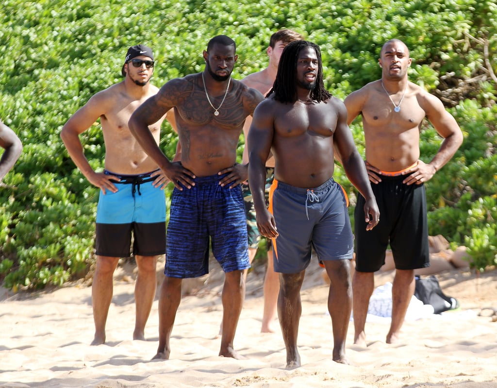 Russell Wilson and Richard Sherman Shirtless in Hawaii | POPSUGAR Celebrity