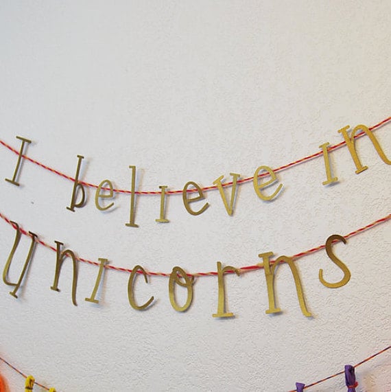 I Believe in Unicorns Banner and Garland Combo