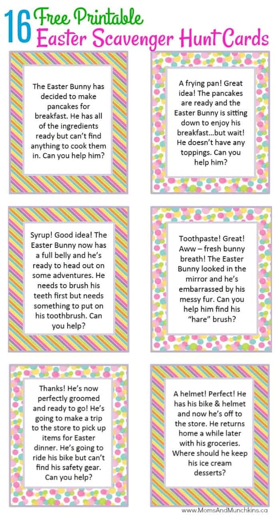 Want to really milk the experience? Free Printable Easter Scavenger