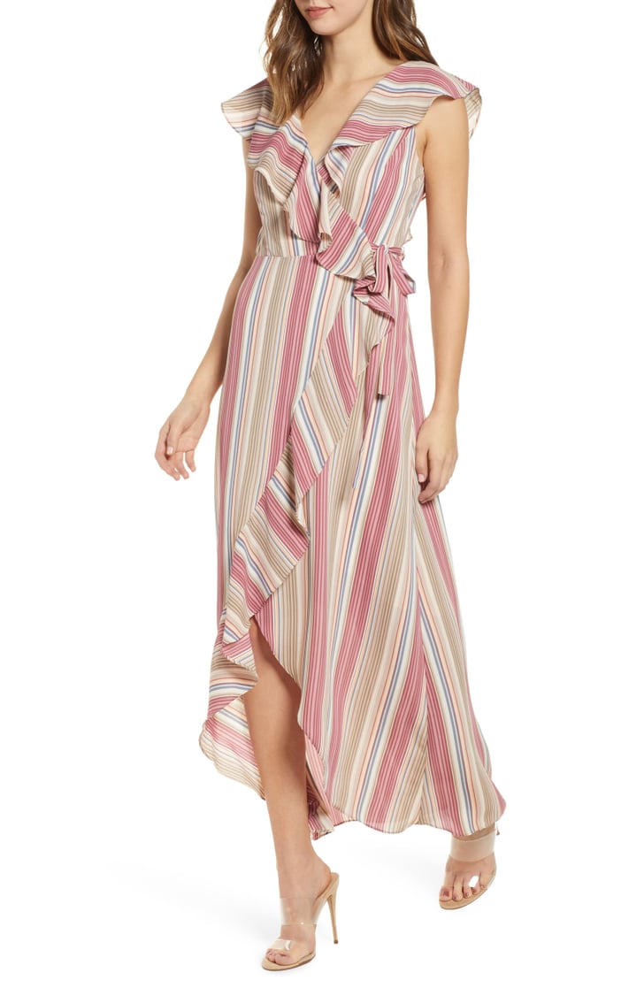 Leith ruffle online wrap maxi dress