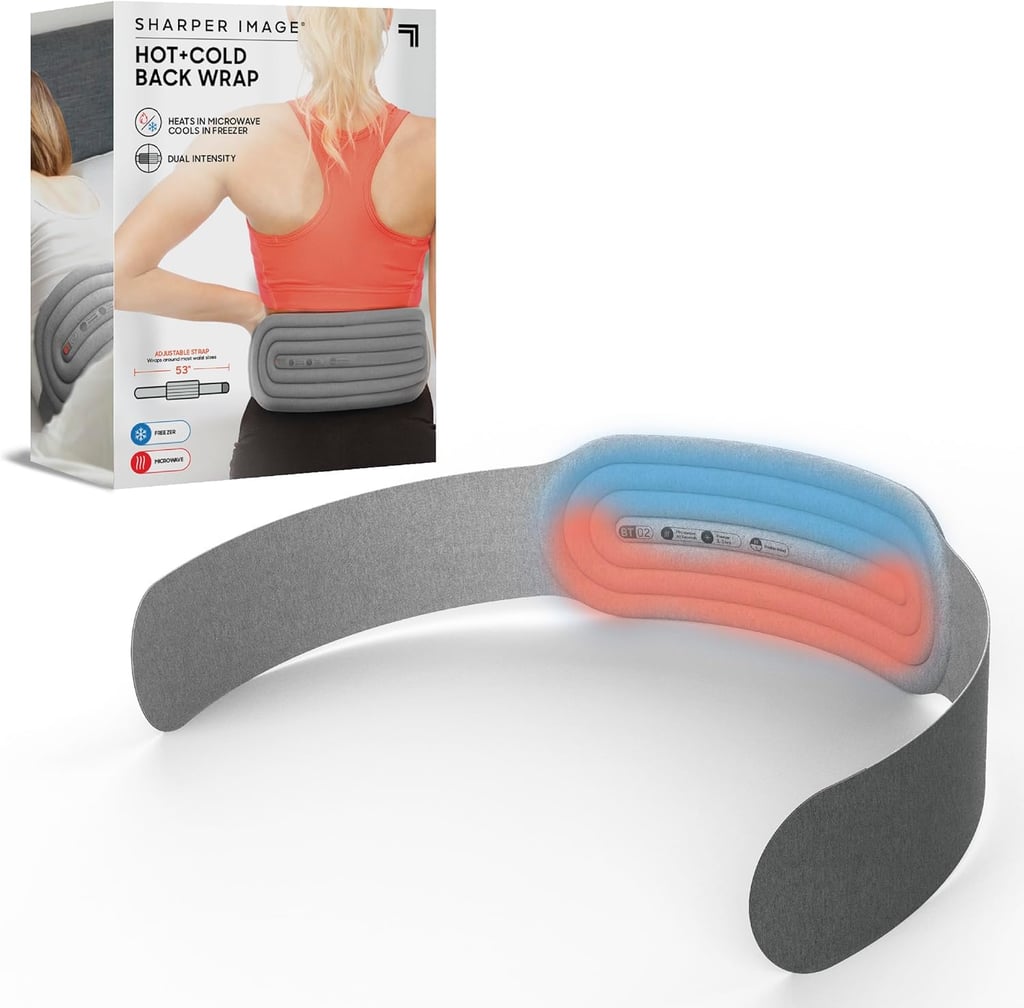Sharper Image Hot + Cold Back Wrap ($21)
I'm always surprised by how well this back wrap works for its low price. What I like to do is keep it in the freezer for an immediate cooling sensation post-run. Then, hours after I've used it and it's warmed up, I place it in the microwave to warm my lower back, which can be a common problem area for runners. What I really love about this product is its versatility — you can flip it to the darker gray side for less intense temperatures, and the strap is adjustable so you can tighten it for compression or even use it on other parts of your body.