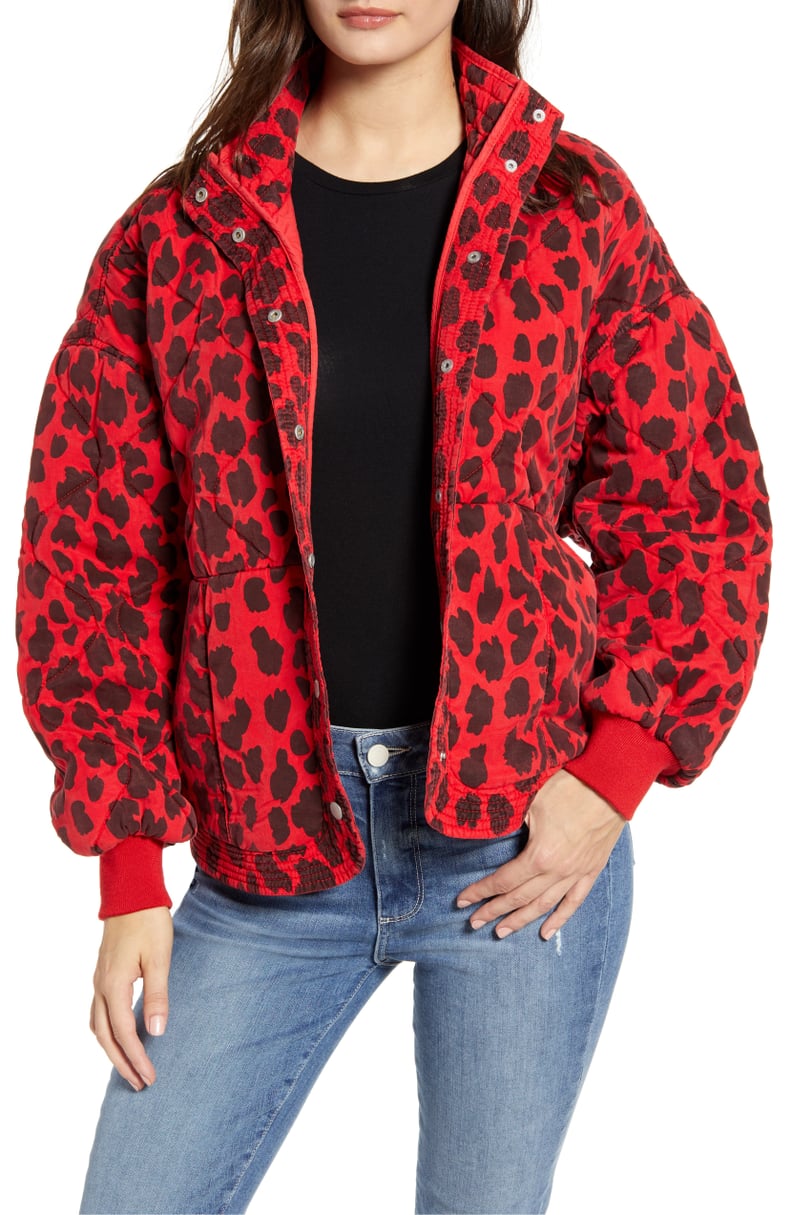BlankNYC Leopard Print Quilted Jacket