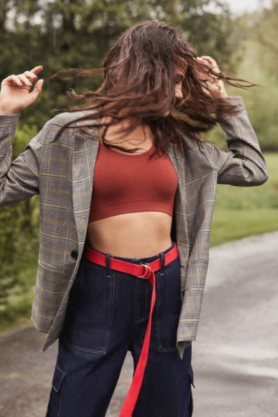 UO Grey Checkered Blazer