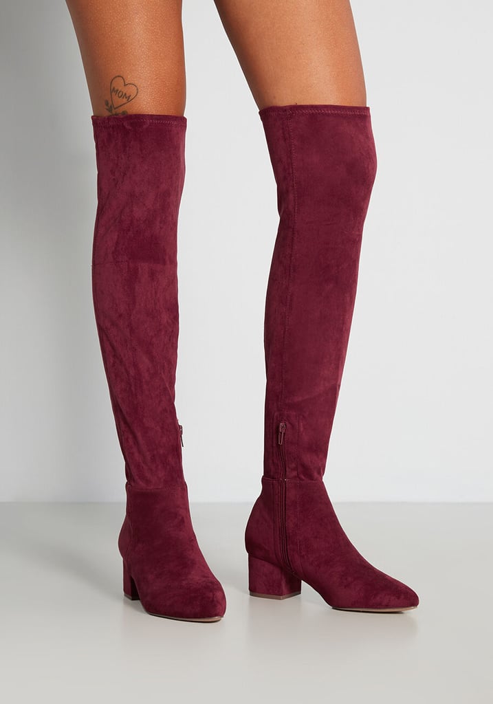 burgundy half boots