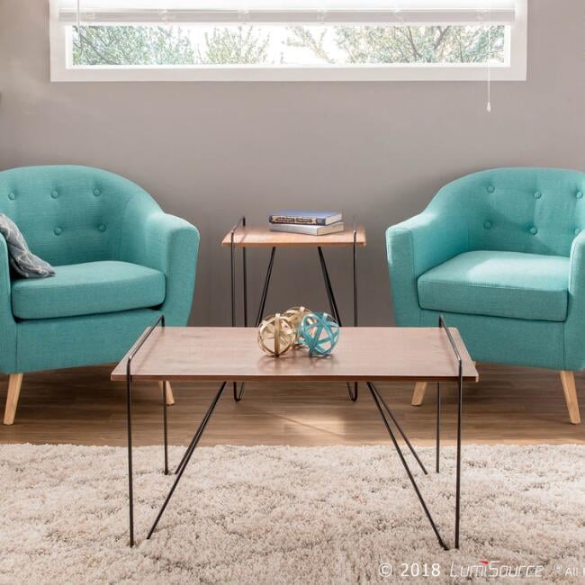 Wood and Metal Mid Century Grant Coffee Table