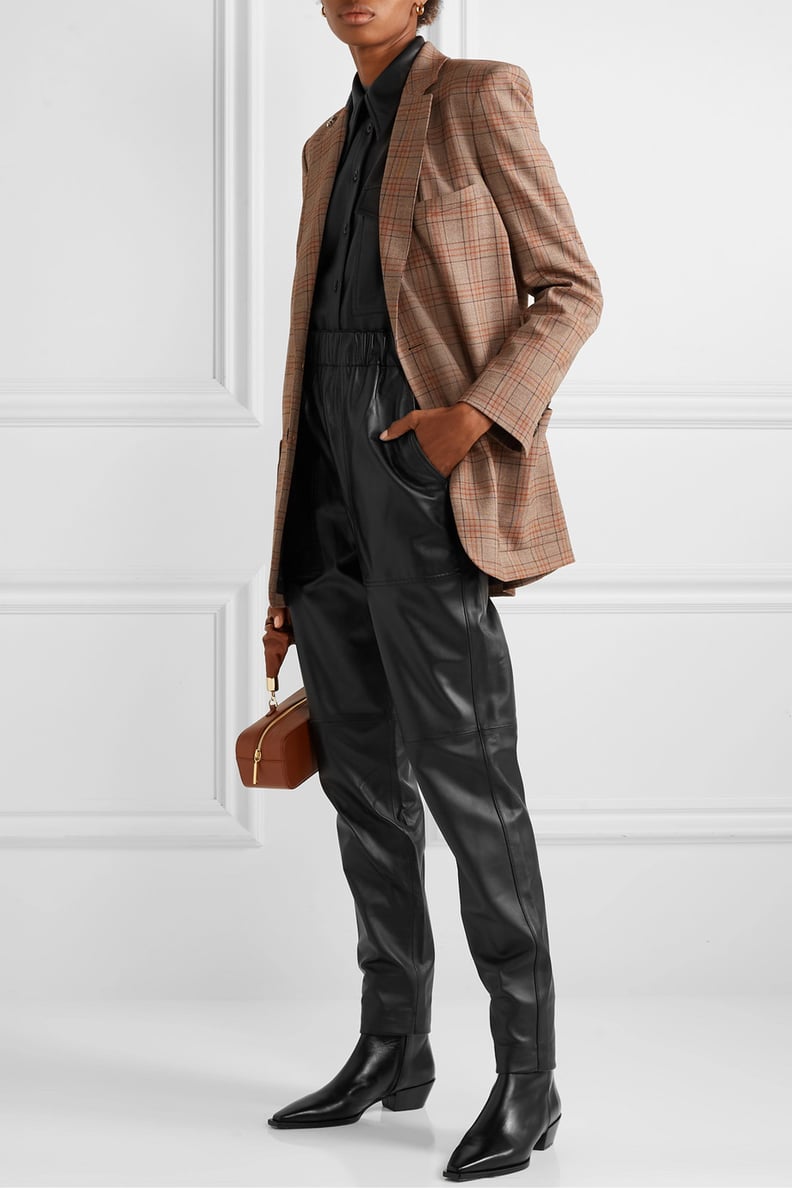 Tibi Tissue Leather Tapered Pants