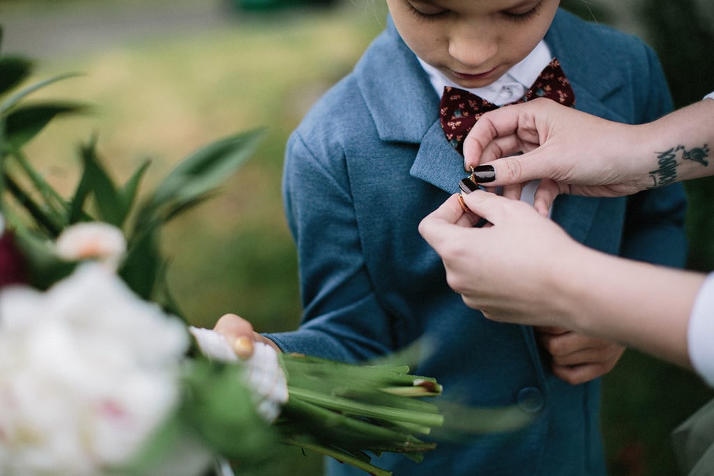 Little Girl Is Ring Bearer in Mom's Wedding