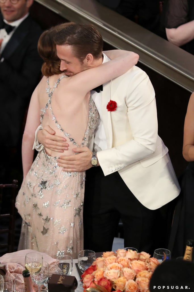 Ryan Gosling and Emma Stone shared a heartfelt hug.