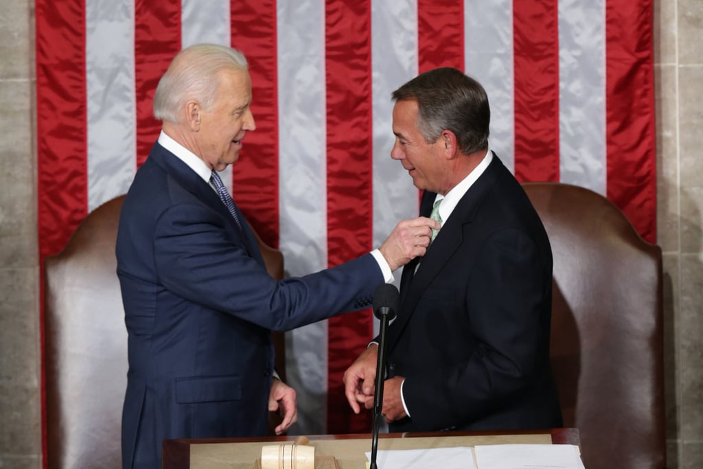 Vice President Biden fixed Speaker Boehner's tie.