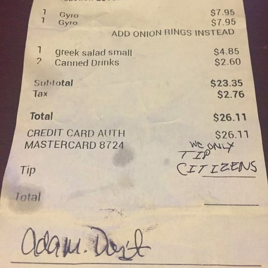 Couple Leaves Racist Comment Instead of Tip at Restaurant