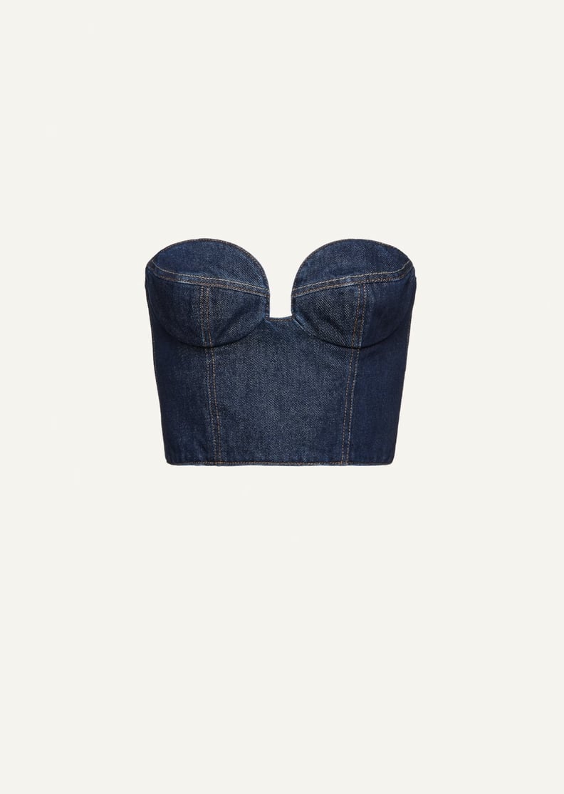 Dakota Johnson's Denim Corset Top