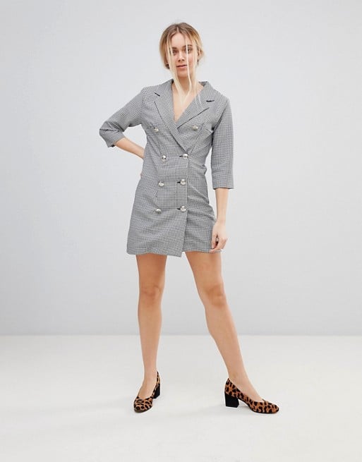 Girls on Film Blazer Dress in Houndstooth