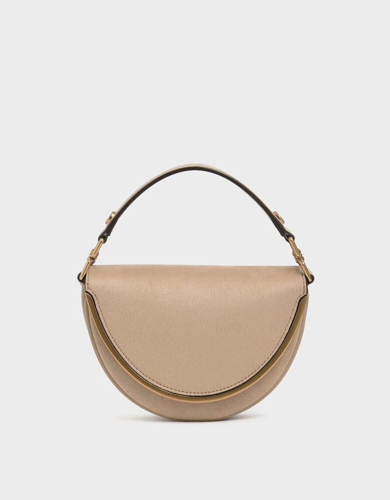 Charles & Keith Textured Top Handle Semi-Circle Bag