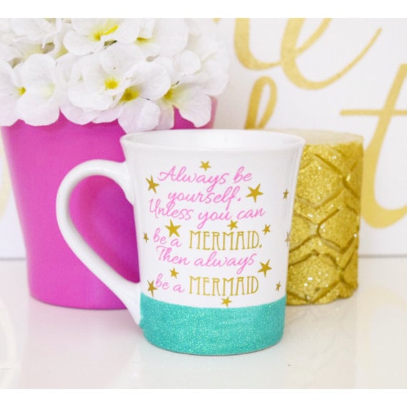 Always Be A Mermaid Glitter Mug