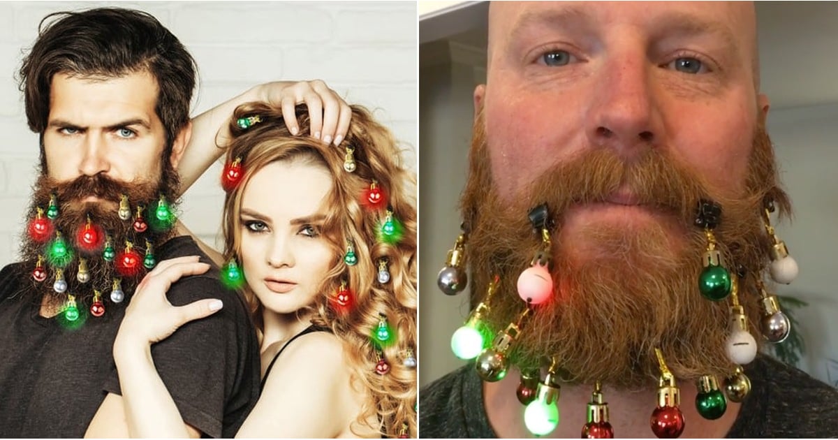 Light Up Beard Christmas Ornaments Popsugar Beauty 