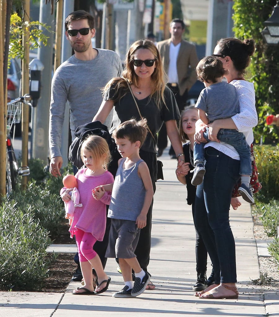Tobey Maguire and his wife, Jennifer Meyer, caught some fresh air with their children, Ruby and Otis.