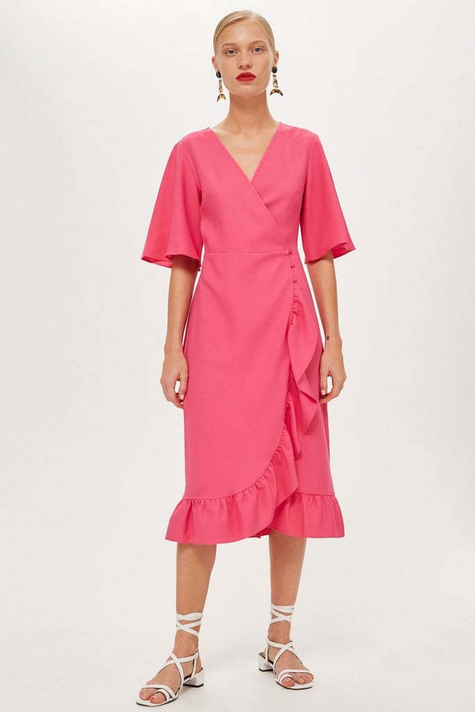 topshop ruffle midi dress
