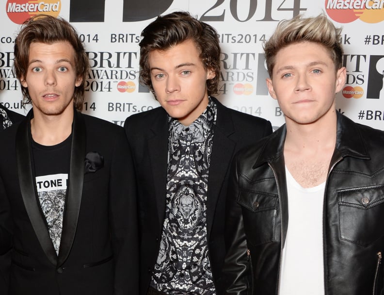 Louis Tomlinson, Harry Styles, and Niall Horan at the Brit Awards in 2014