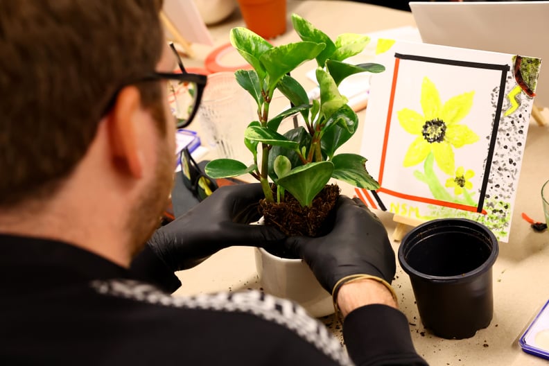NEW YORK, NEW YORK - APRIL 05: Guests participate in a plant therapy exercise during Netflix's BEEF 