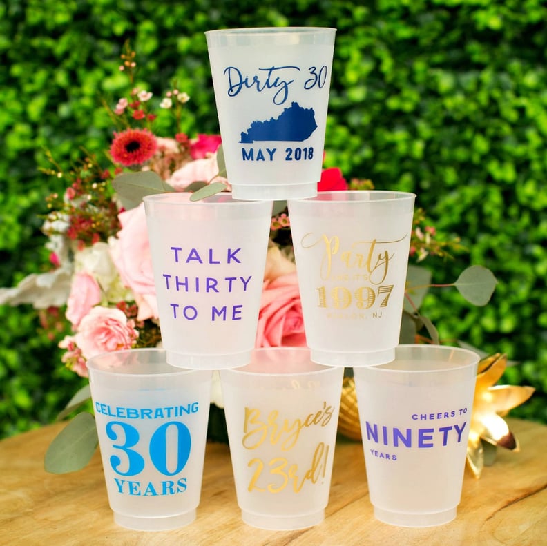 Adult Party Favors: Personalized Frosted Cups