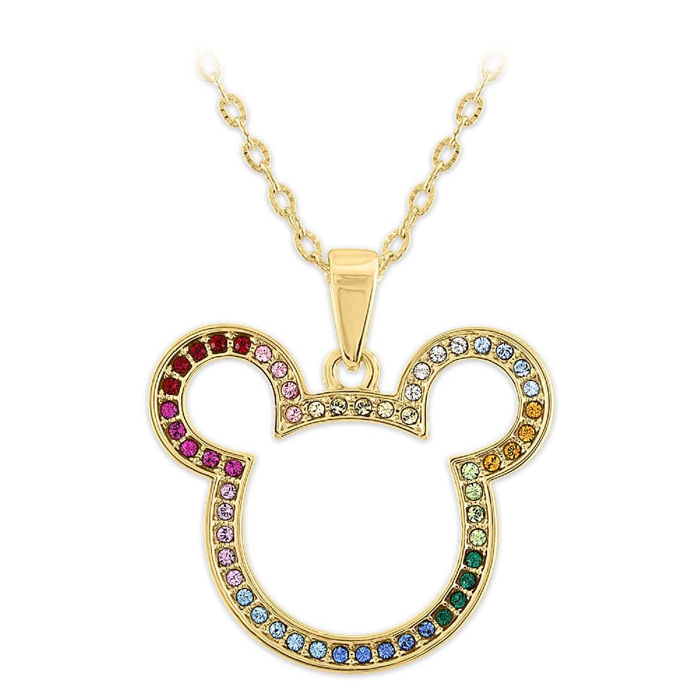 Mickey Mouse Icon Swarovski Crystal Rainbow Necklace