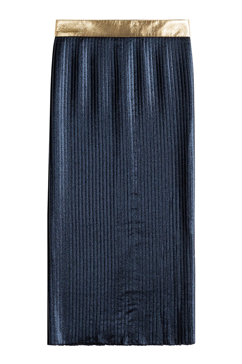 Markus Lupfer Pleated Lamé Skirt