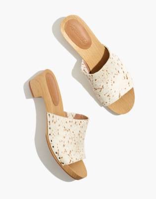 Madewell The Evelyn Slide Clog in Spotted Calf Hair