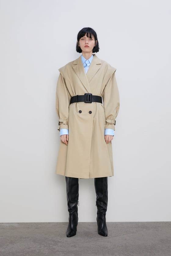 zara double breasted belted coat
