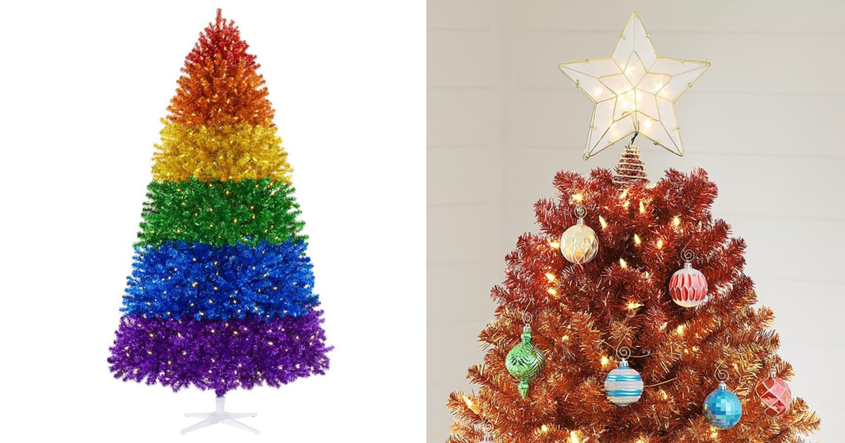 home depot is selling a rainbow christmas tree  popsugar home