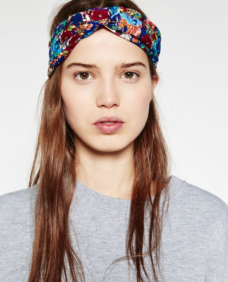 Zara Floral Turban Headband ($13) | Hats, Scarves, and Hair Accessories ...
