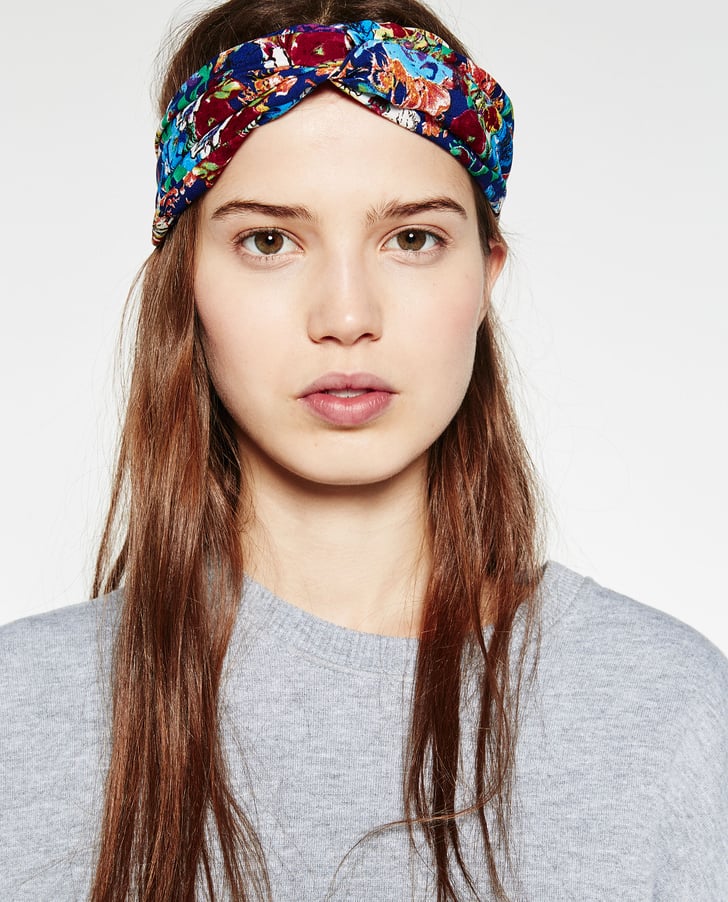 Zara Floral Turban Headband (13) Hats, Scarves, and Hair Accessories