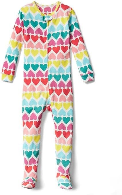 Rainbow Hearts Footed Sleep One-Piece