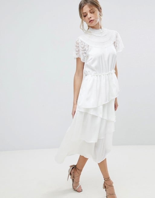 Y.A.S High Neck Lace Midi Dress