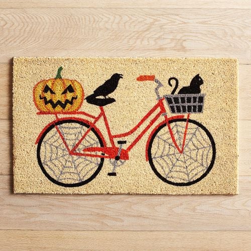 Bicycle Pumpkin Doormat