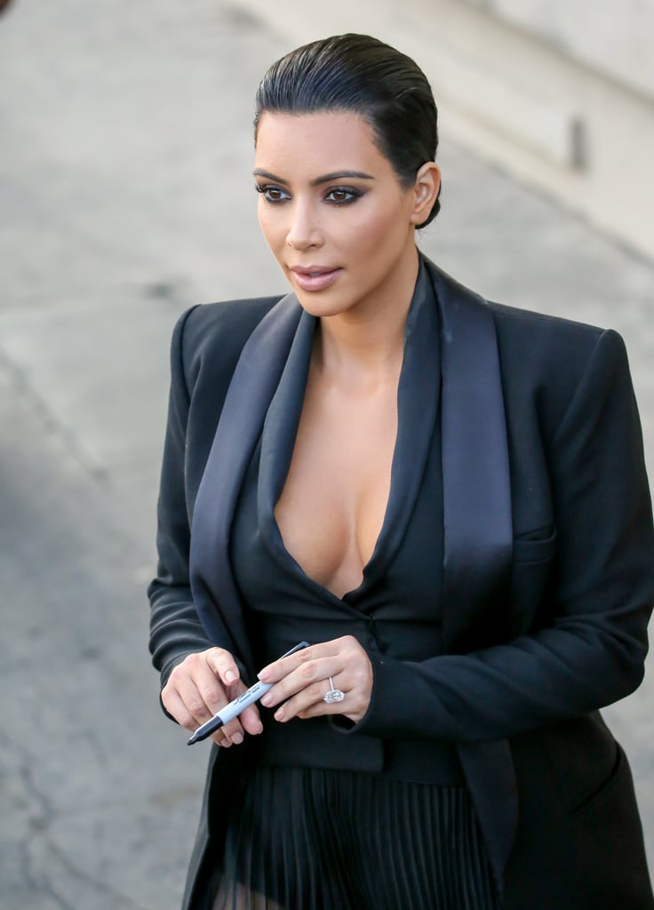 Kim Kardashian's Sheer Dress on Jimmy Kimmel Live! 2015