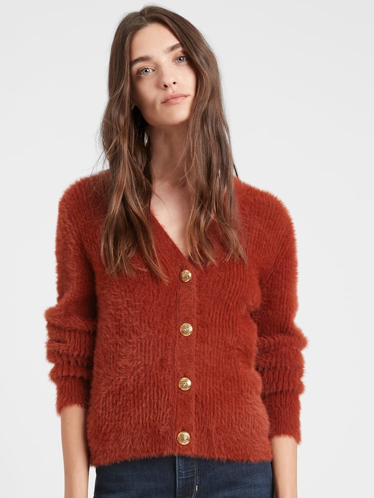 Banana Republic Fuzzy Cropped Cardigan Sweater