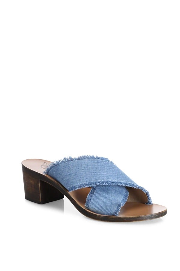 Ancient Greek Sandals Thais Crisscross Denim Sandals