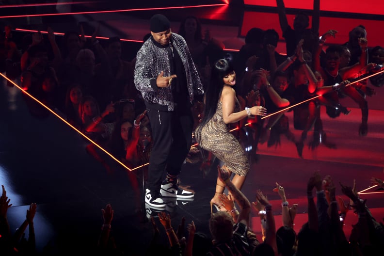 Nicki Minaj and LL Cool J at the 2022 MTV VMAs