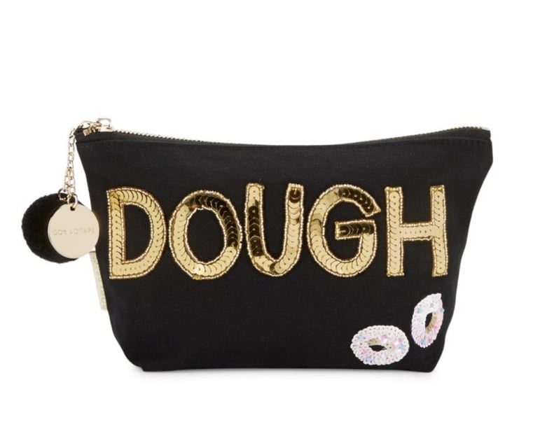 Bow and Drape Doughnut Embellished Canvas Pouch